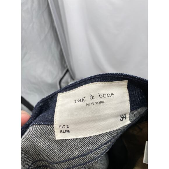 Rag & Bone 34 Fit 2 Slim Fit Raw Selvedge Denim Jeans - Picture 4 of 6